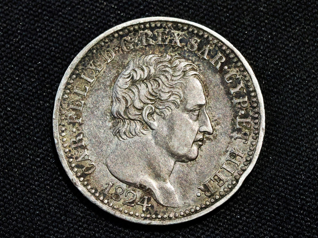 Italy  Sardinia 1 lira 1824L -high grade0