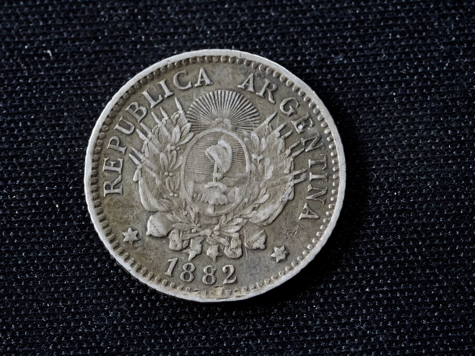 1882 Argentina Silver 10 Centavos1