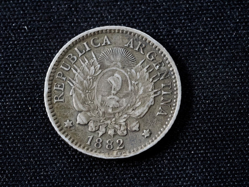 1882 Argentina Silver 10 Centavos1