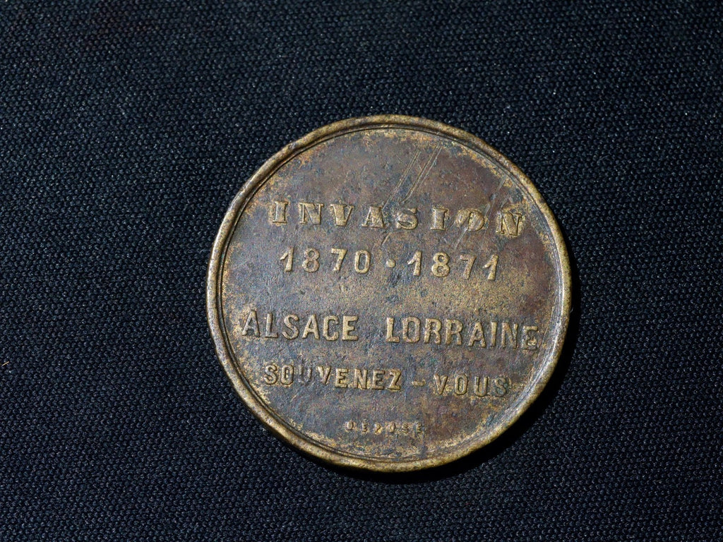 Alsace-Lorraine, anti-Prussian league, 34 mm satirical medal, Invasion 1870-18711