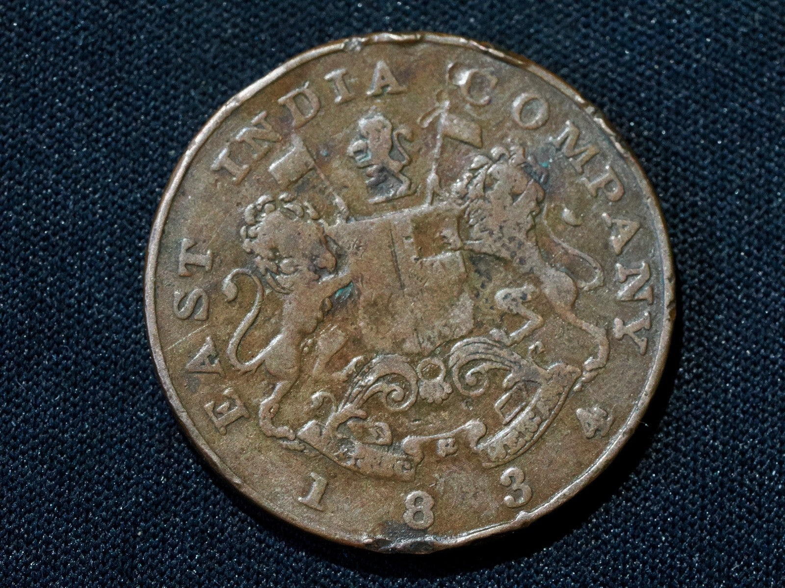 India British East India Company  1834 Half Anna0
