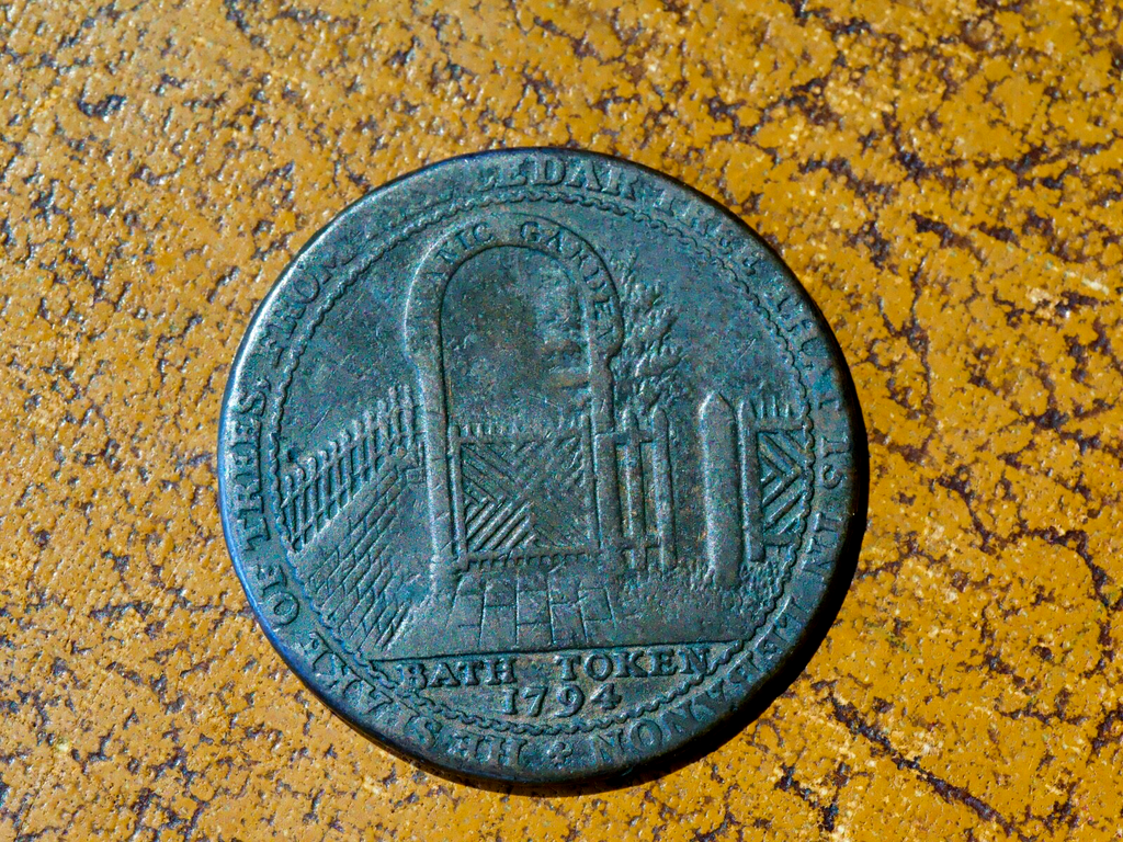 Somerset Bath Token Botanic Gardens Halfpenny  1794 Plain edge0