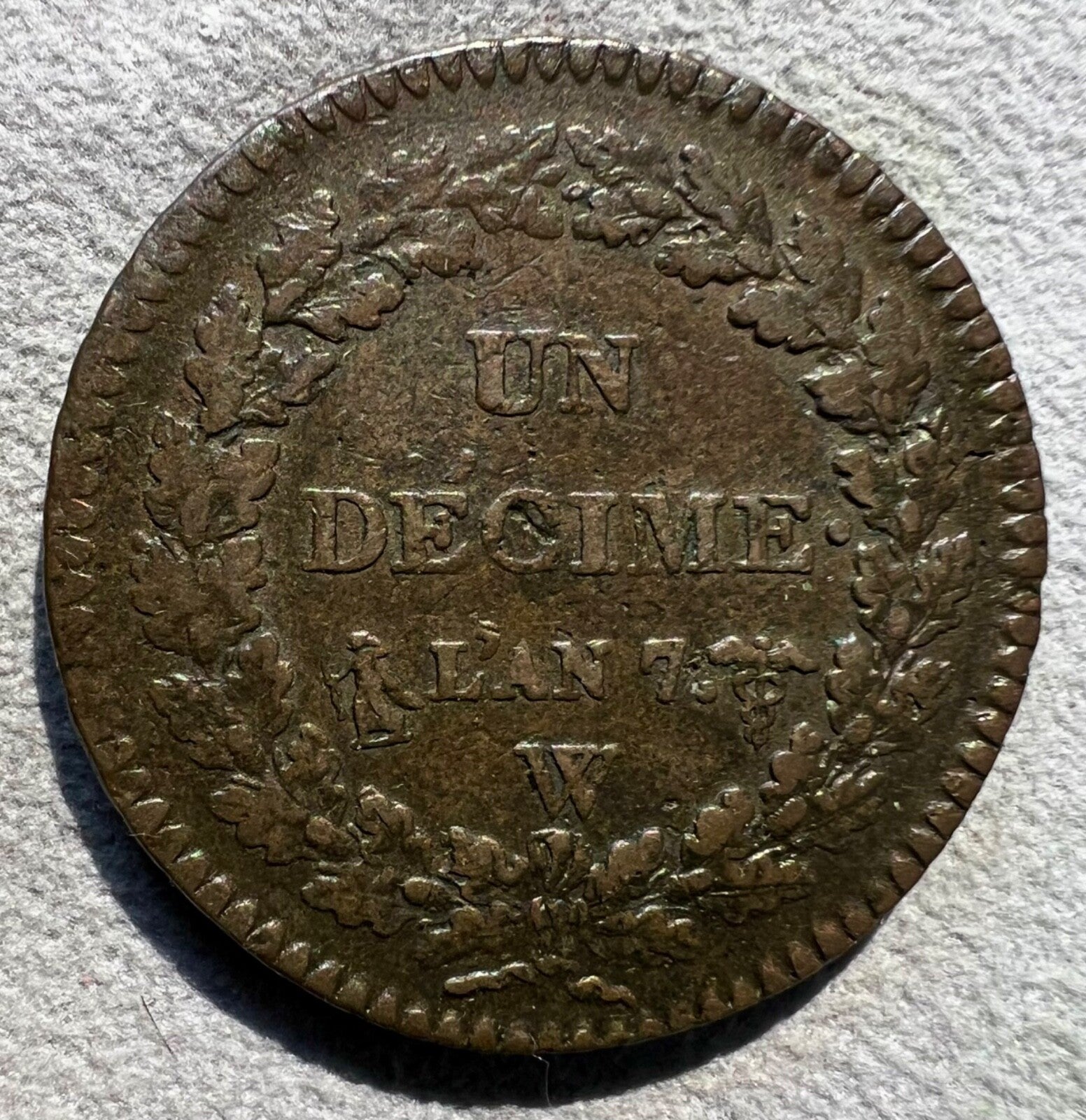 France, Decime, L'AN 7, W, Lille-nice example0
