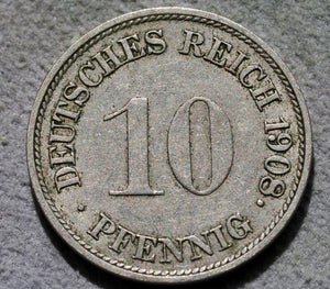 1908G-A Germany 10 Pfennig