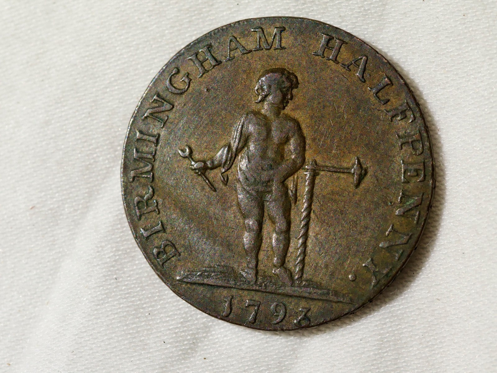Warwickshire Birmingham Halfpenny Token 1793  D&H 50-high grade0