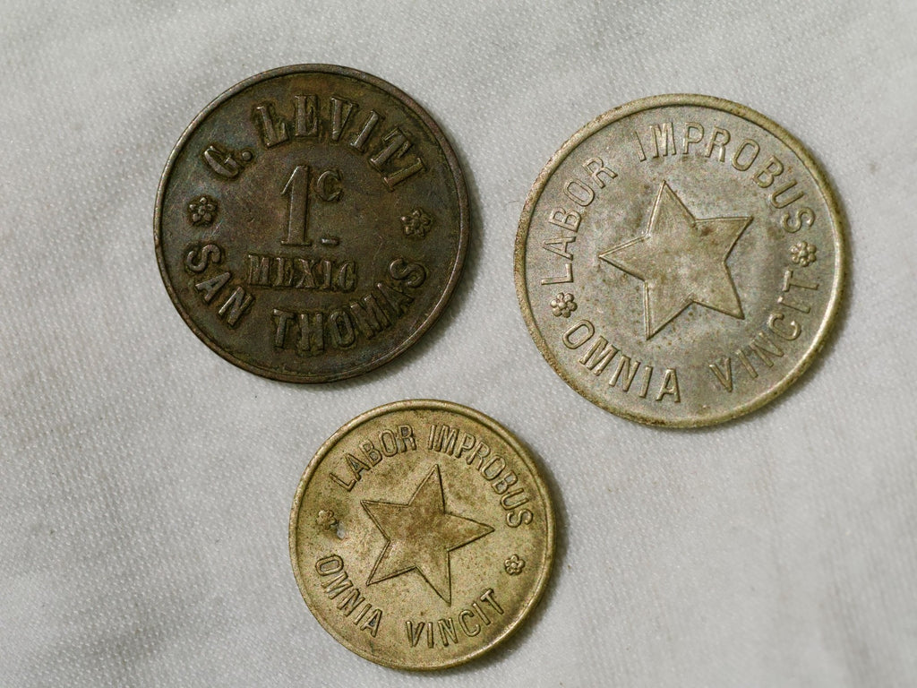DANISH WEST INDIES Saint Thomas G. Leviti Circa 1890 1 cent, 5 cents, 10 cents1
