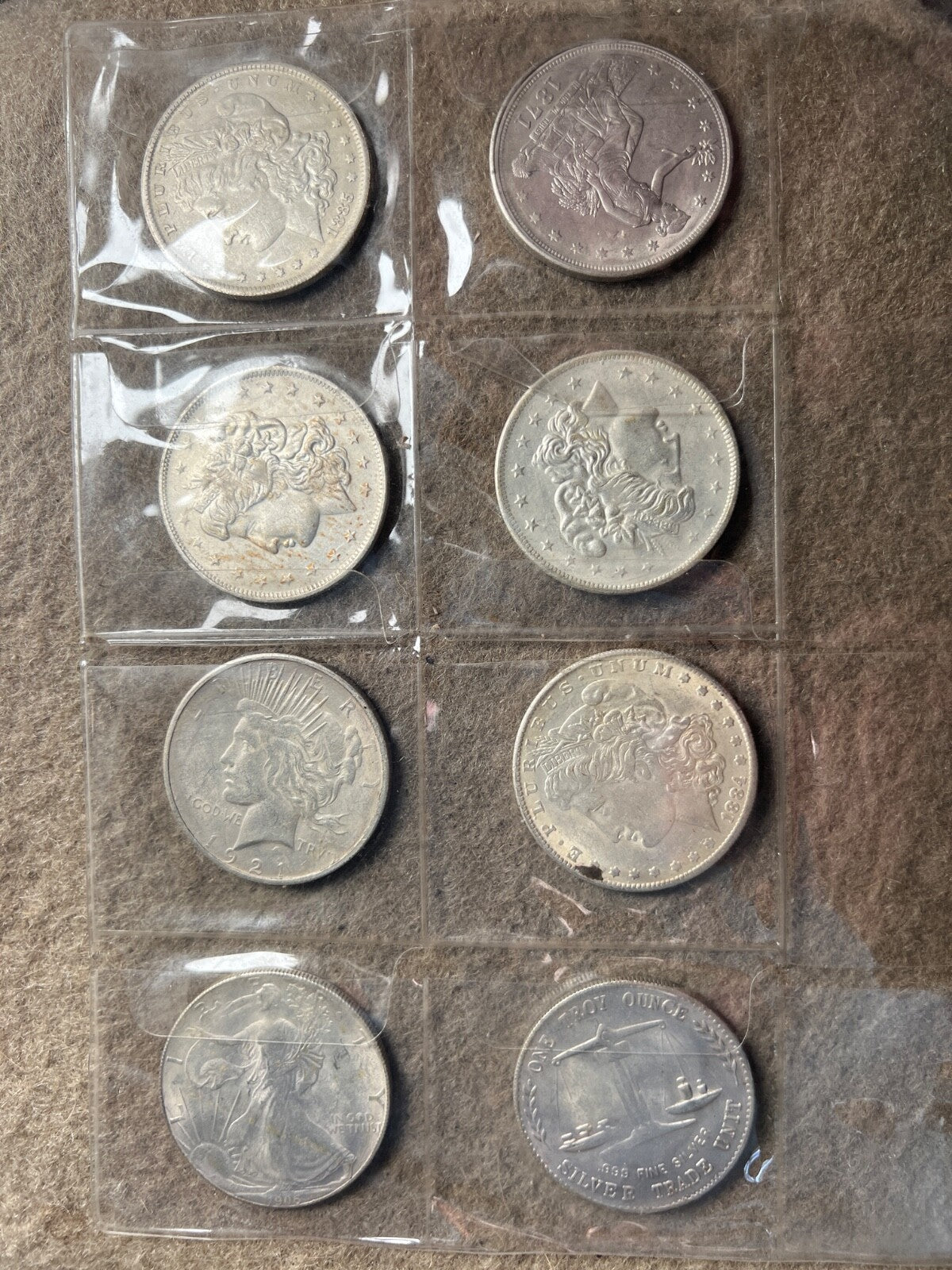 16 modern not original  USA dollar coins, lightweight