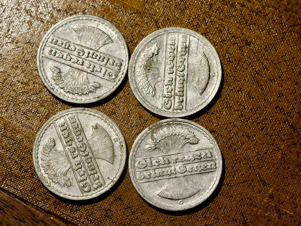 Germany -four  Weimar Republic 50 Pfennigs 1922 A,  D, G and J1