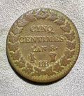 France 5 Centimes L,an 8 BB, Strasbourg0