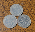Victoria silver threepence coins 1894, 95, 960