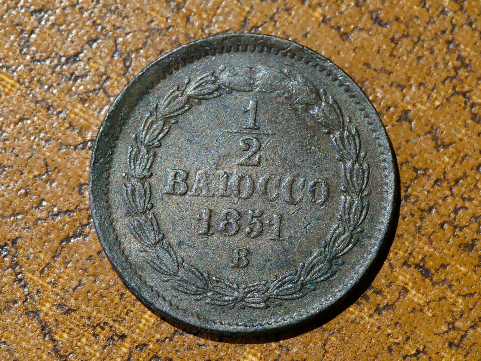 Papal States Vatican 1/2 Baiocco Pius IX 1851 B0