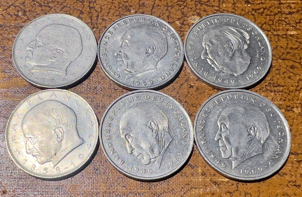 Collection of 6 Germany 2 Marks-all different and excellent condition1