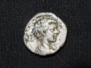 Caracalla Caesar. 196-197 CE.  Denarius. Minerva. SECVRITAS PERPETVA