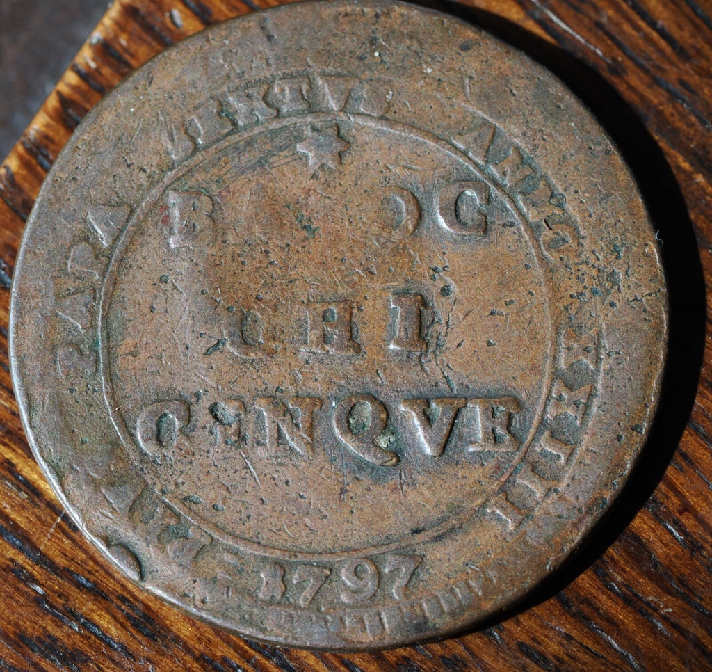 Italy Papal States(PERUGIA) Emergency 5 Baiocchi 17970
