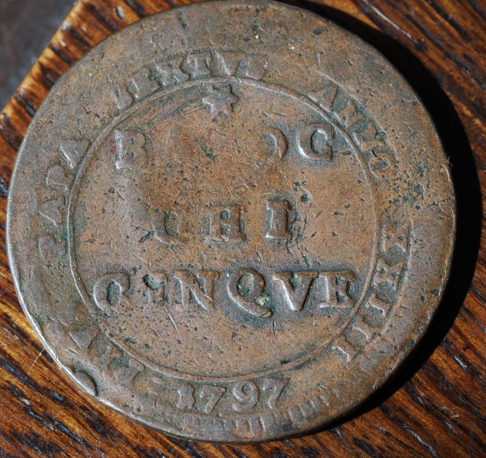 Italy Papal States(PERUGIA) Emergency 5 Baiocchi 17970