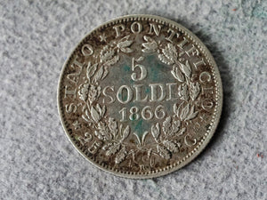 Italy 5 Soldi  1866
