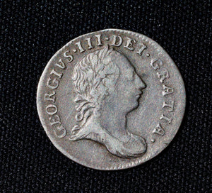 1762 silver threepence- George III