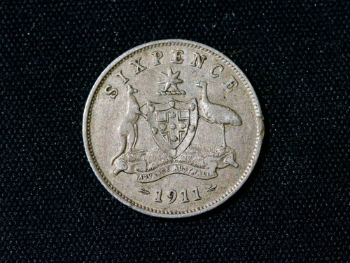 1911 Australia sixpence0