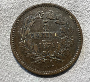 1870 Luxembourg 5 Centimes