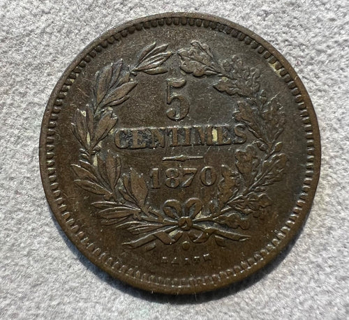 1870 Luxembourg 5 Centimes0