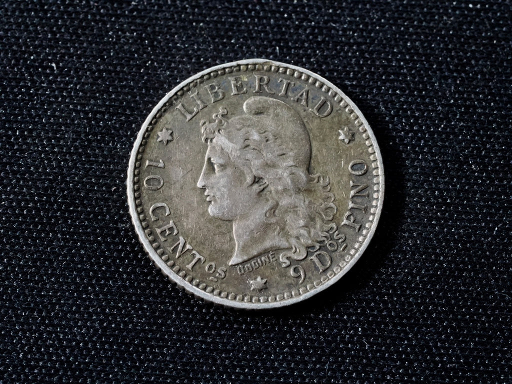 1882 Argentina Silver 10 Centavos0