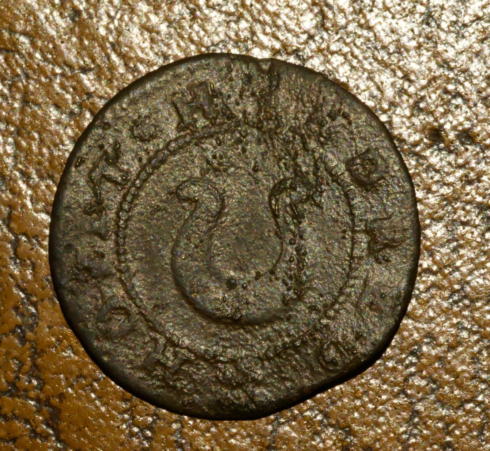 17th century farthing token-Claye in Farthing, (anchor).Holt Hundred (horseshoe)