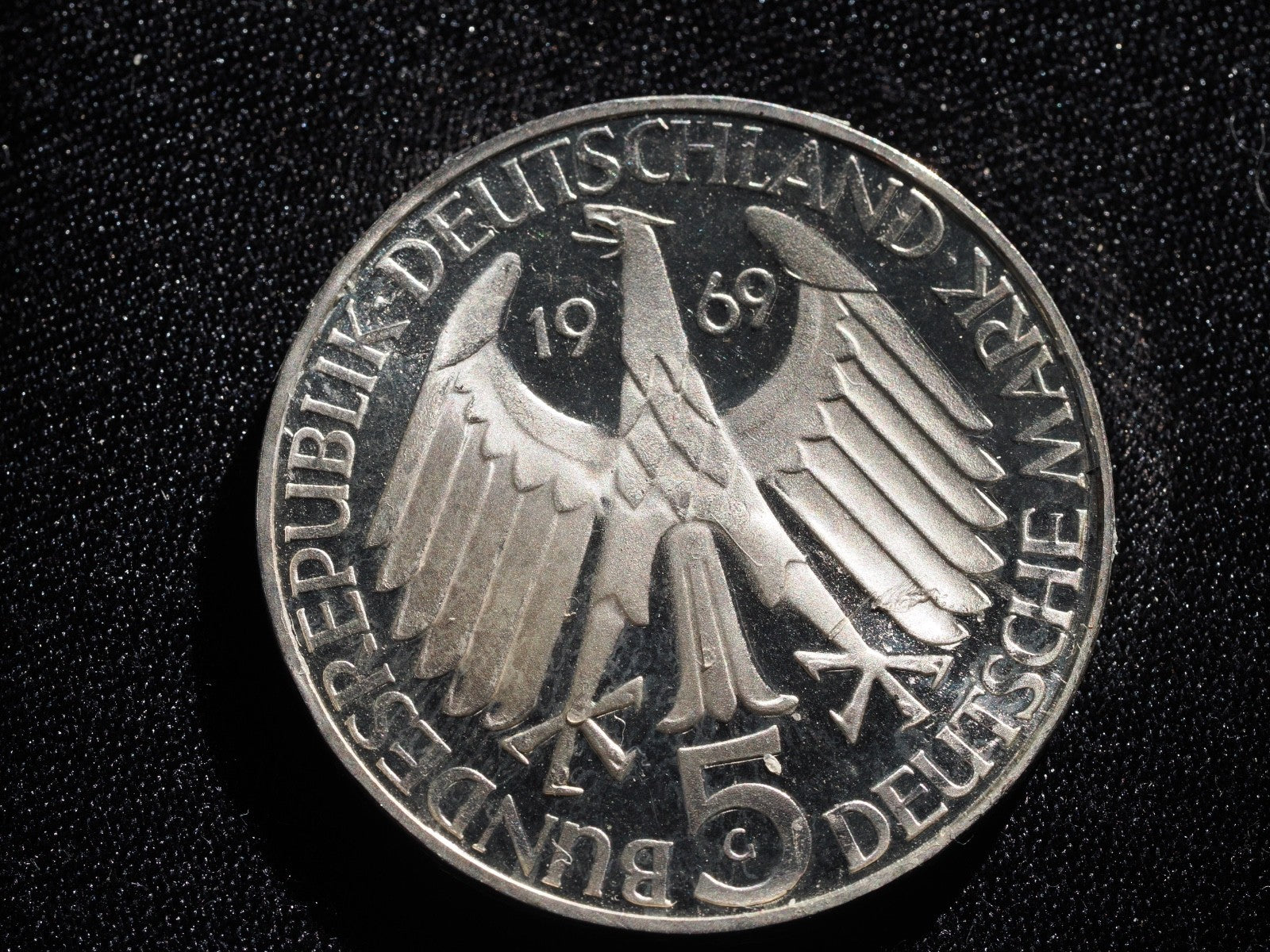 Germany 5  Marks 1969G-150th Anniversary - Birth of Theodor Fontane-PROOF0