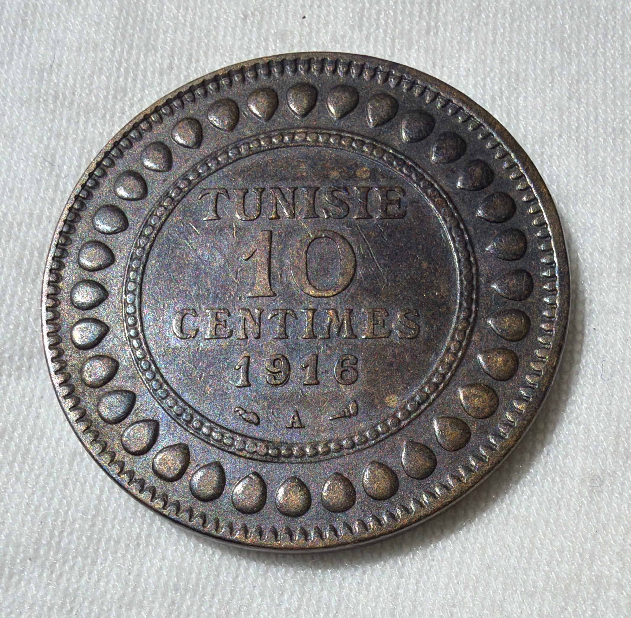 Tunisia 10 cents 1916