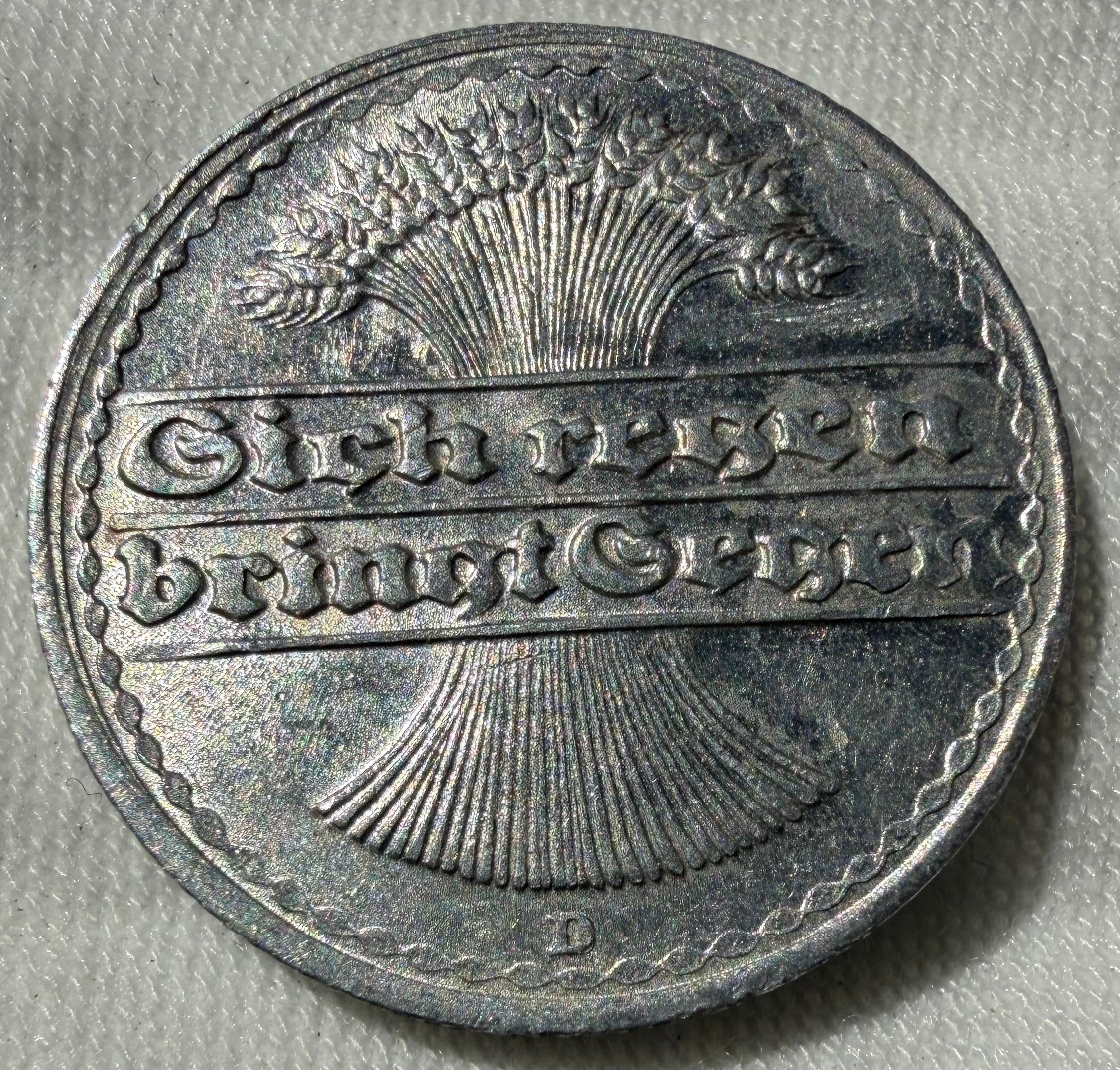 Germany 50 Pfennig 1920D-high grade with lustre