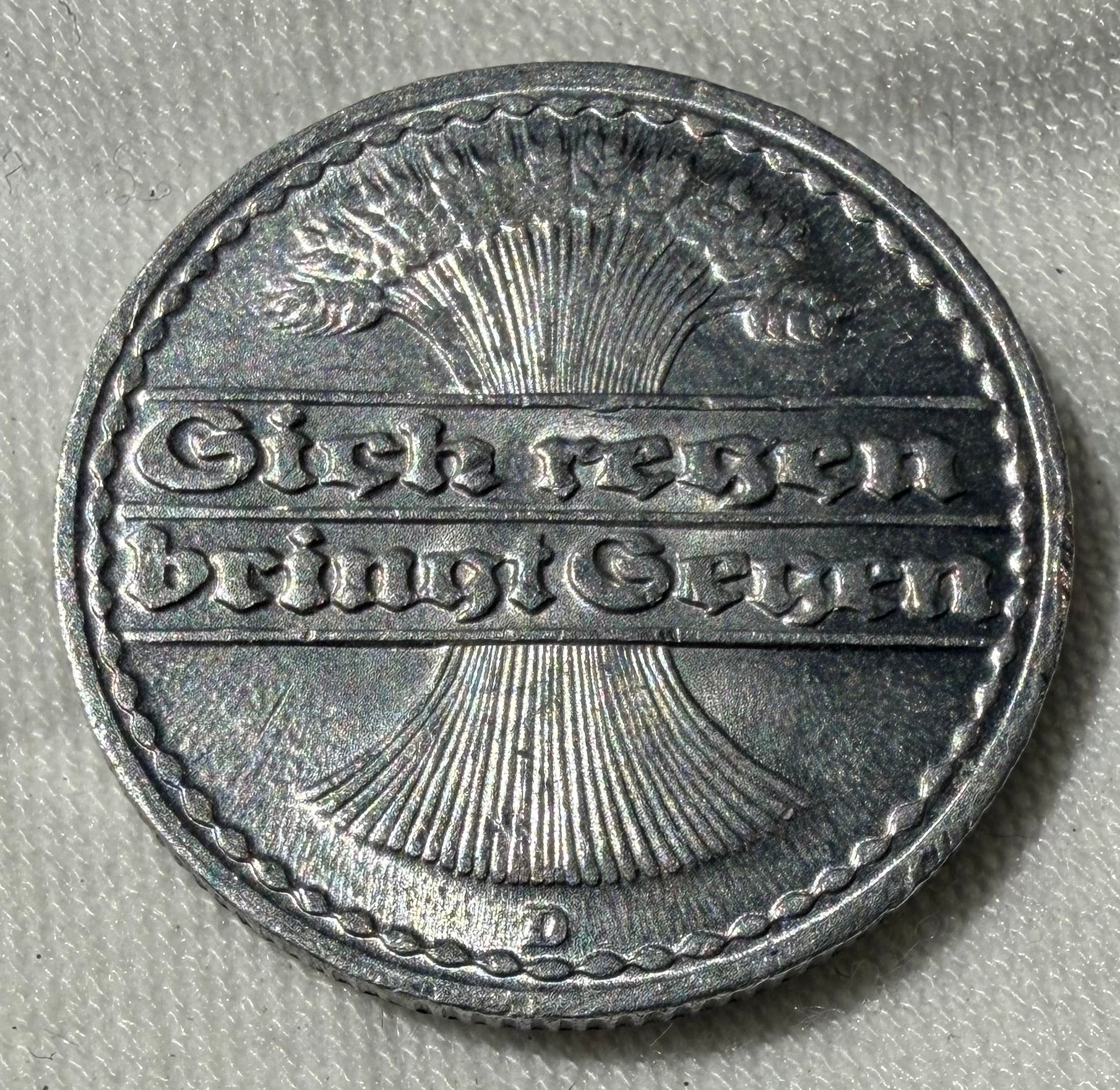 Germany 50 Pfennig 1922D-high grade with lustre