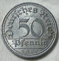 Germany 50 Pfennig 1920A-high grade with lustre