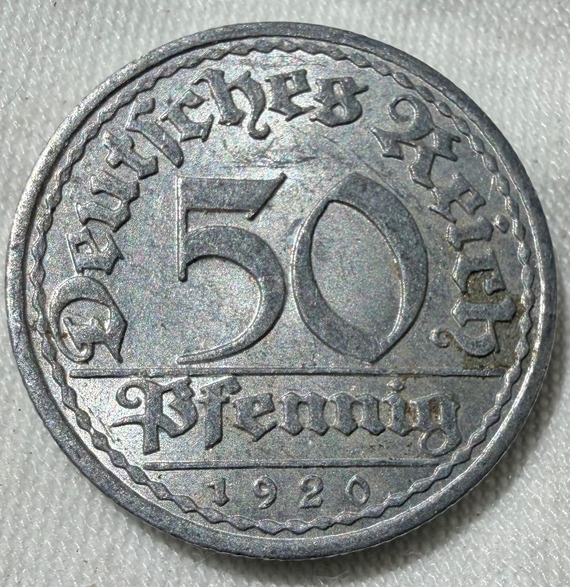 Germany 50 Pfennig 1920A-high grade with lustre