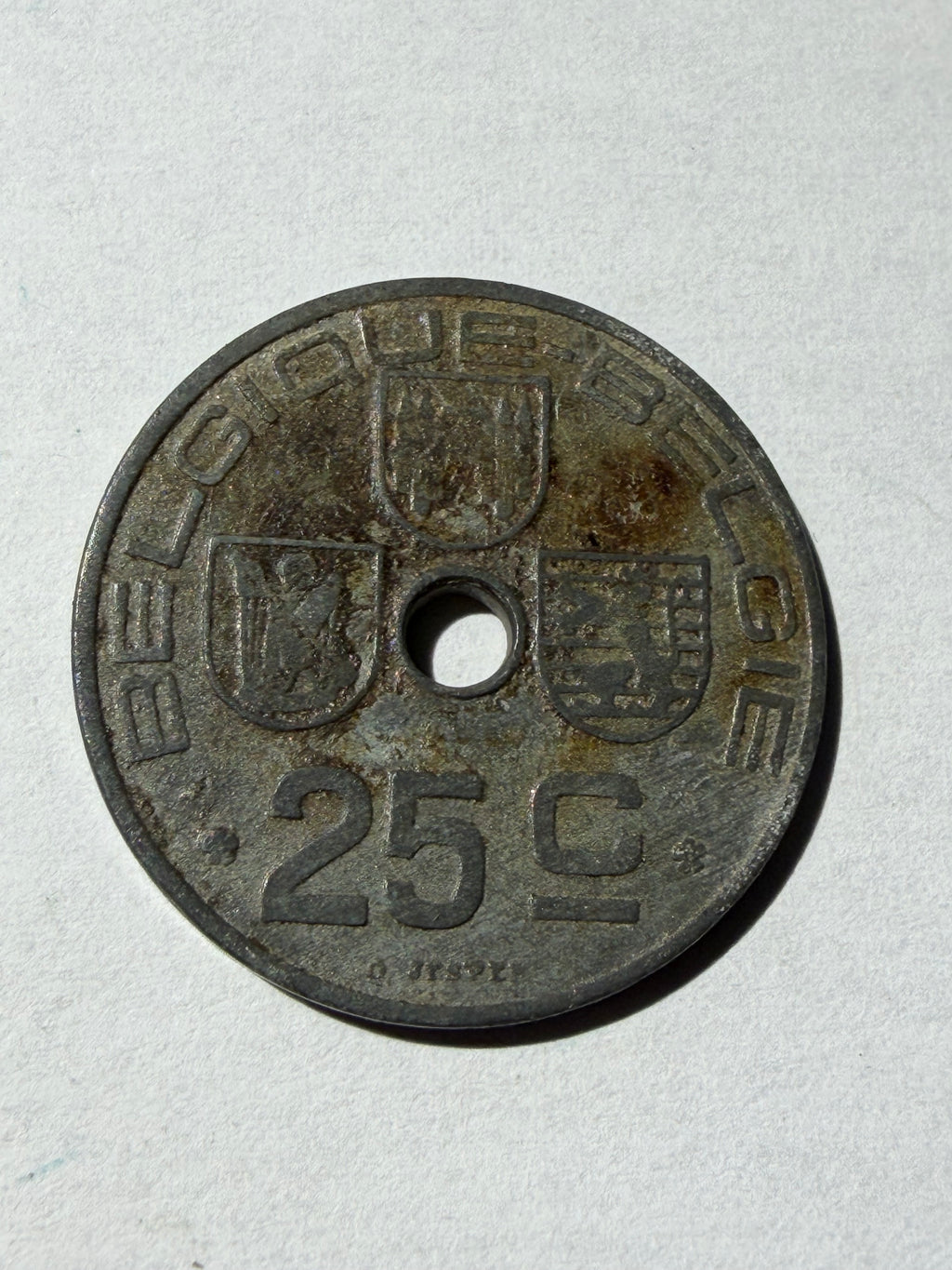 Belgium 25 cents 1942-aluminium
