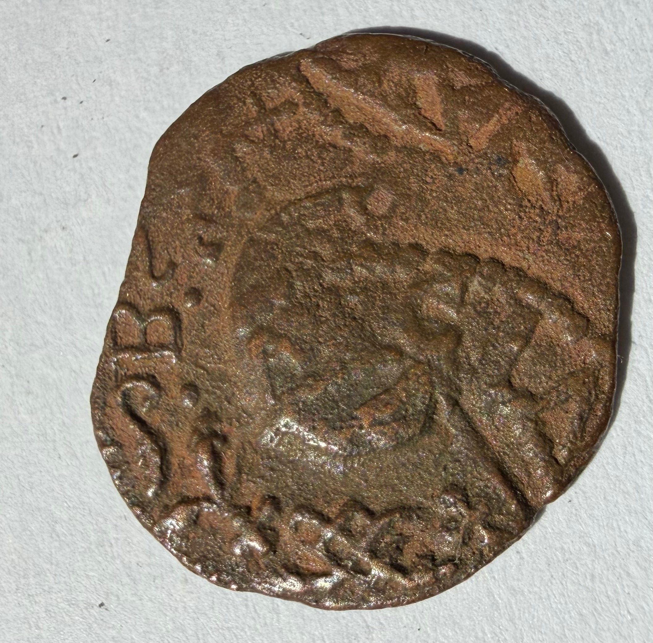 Spain, 18th century copper coin unidentified-18mm