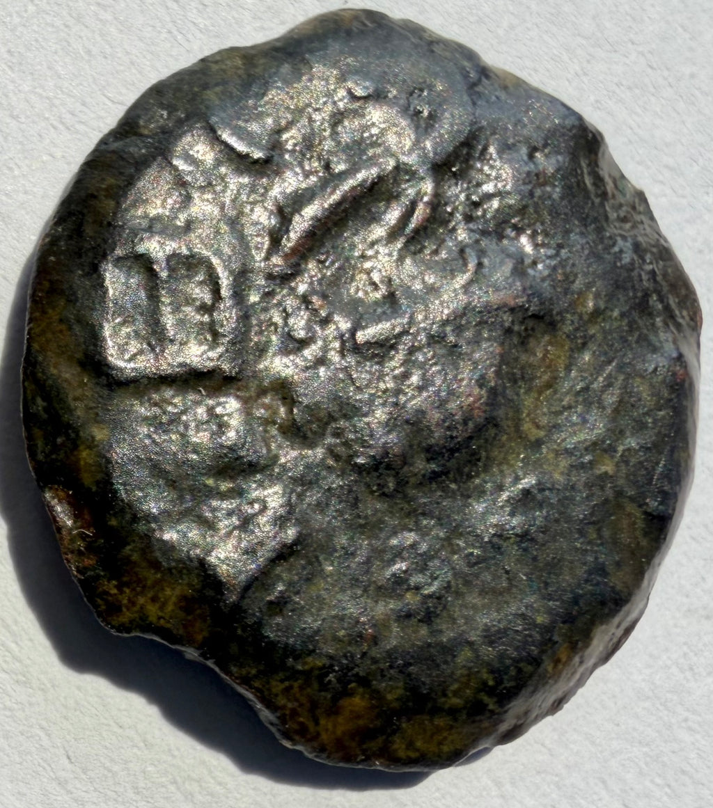 First Jewish War Against Rome Bronze Coin-Amphora-66-70 AD 2.09 grams 15mm