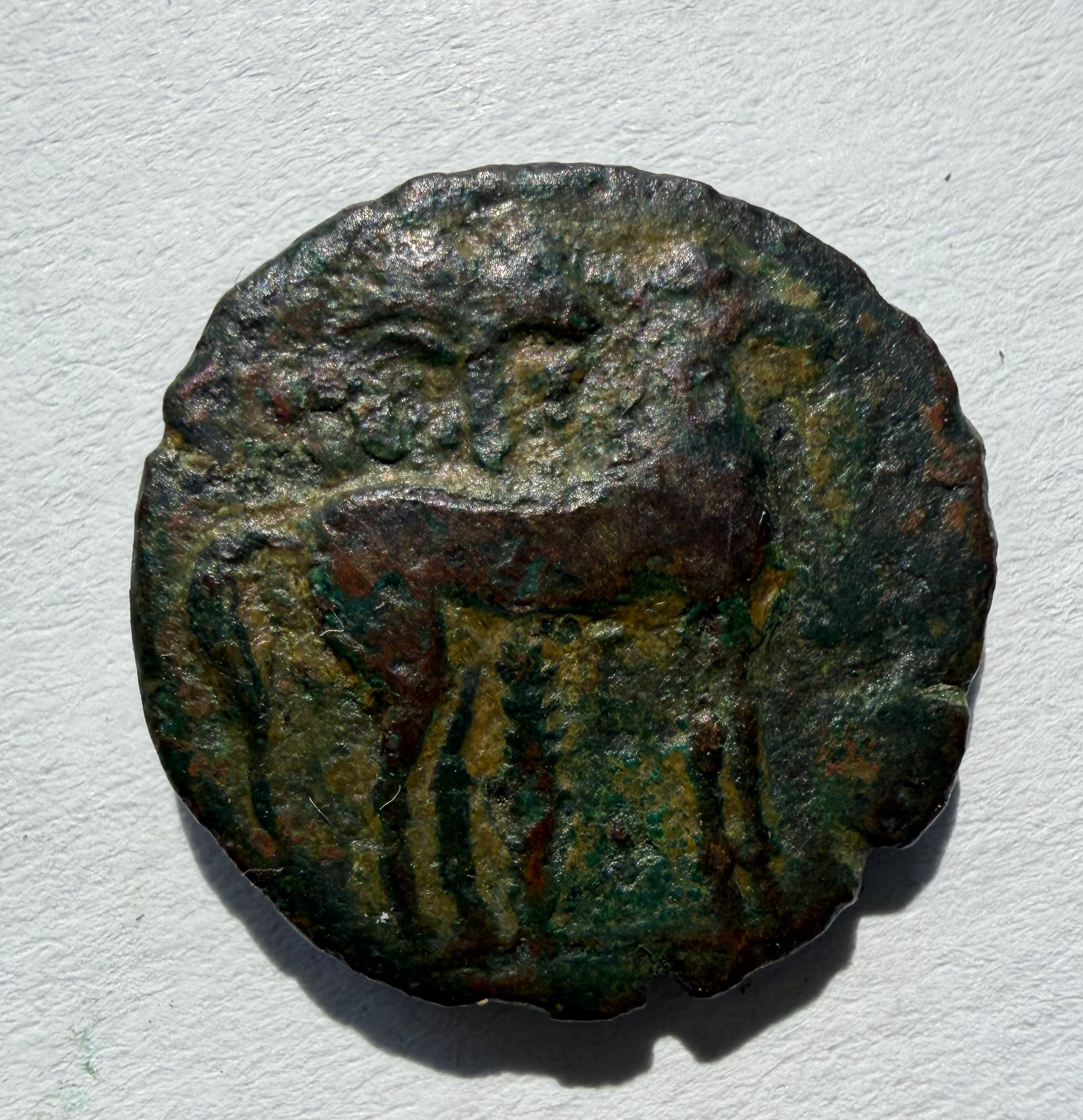 Carthage ae16.Head of Tanit left. Horse standing right palm behind 3rd centuryBC