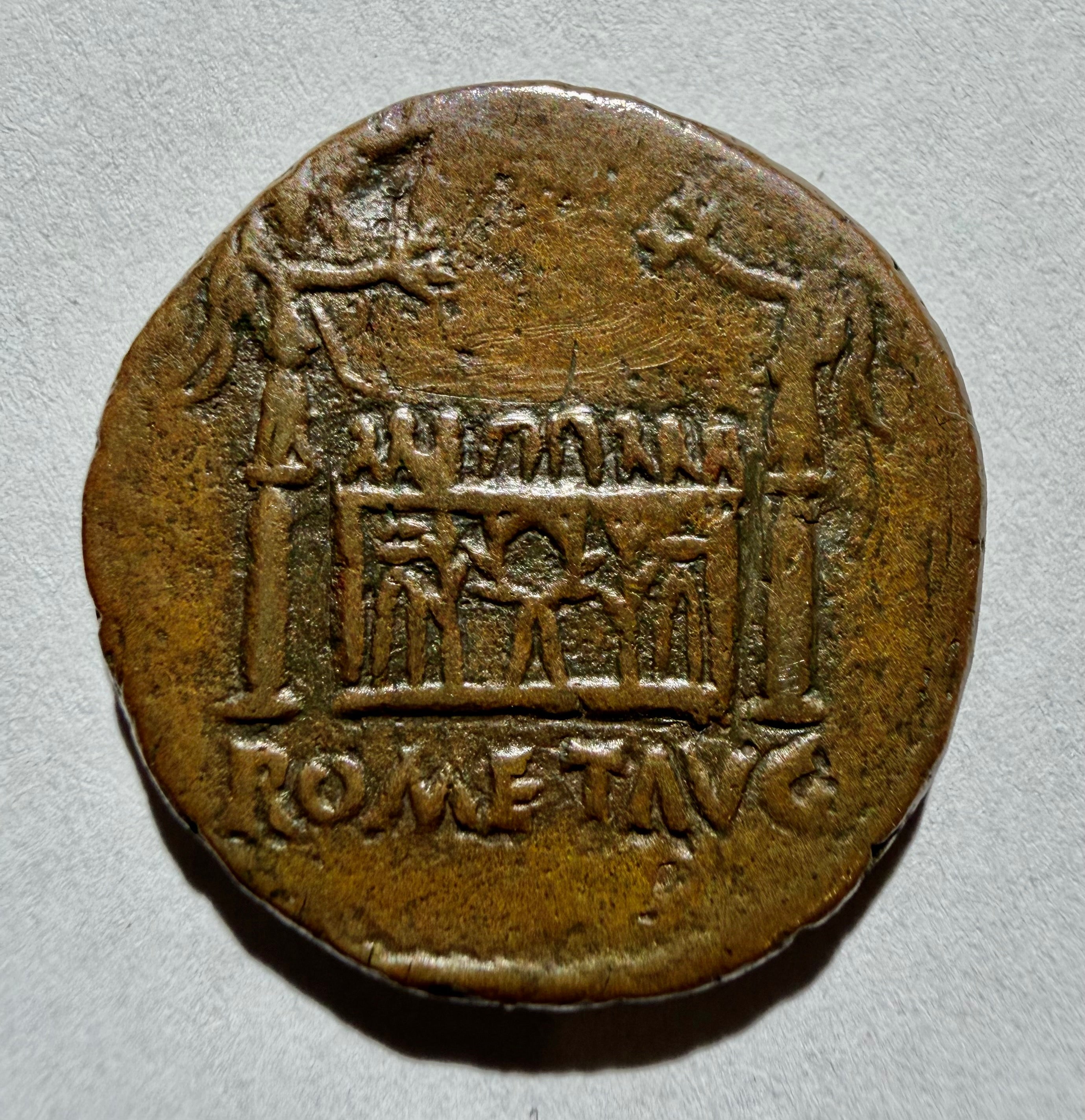 Roman Divus Augustus Ae As ROM ET AVG Altar Of Lugdunum Lyons 9-14AD-high grade