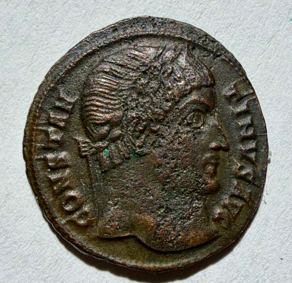 Constantine I AE3 Camp gate SMANTA in Exergue, star above