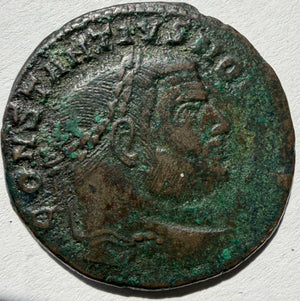 Constantius I Chlorus, as Caesar, AE follis Moneta standing left