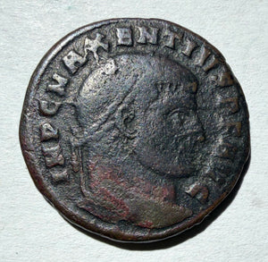 Maxentius (307-312). Æ Follis. Ostia, 309-312. the Dioscuri