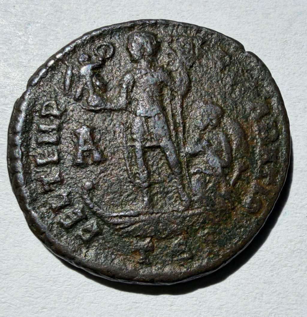 Constans (AD 337-350) Æ Centenionalis. Emperor in Galley-TSP in exergue