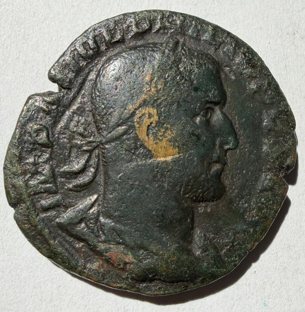 Philip I AE sestertius emperor seated left