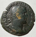 Philip I AE sestertius emperor seated left