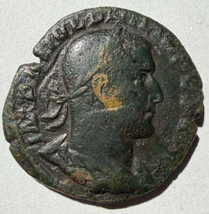Philip I AE sestertius emperor seated left