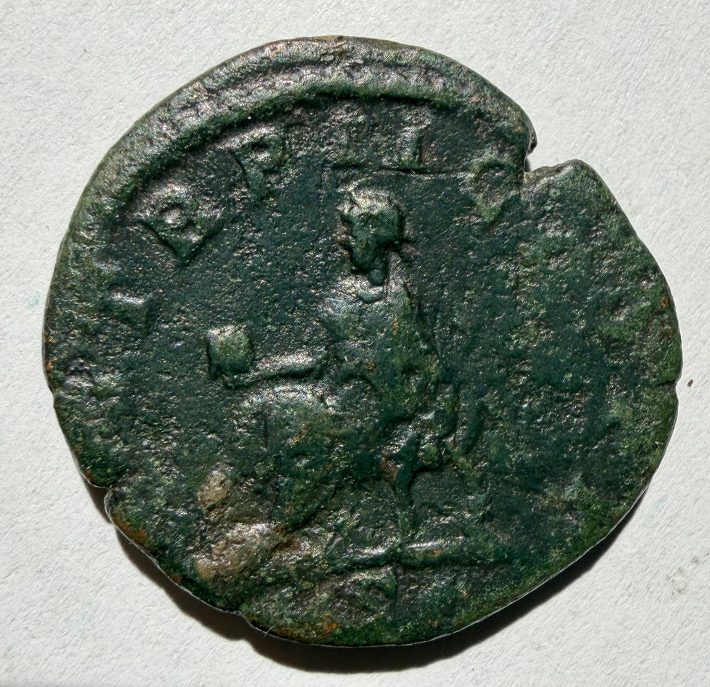 Philip I AE sestertius emperor seated left