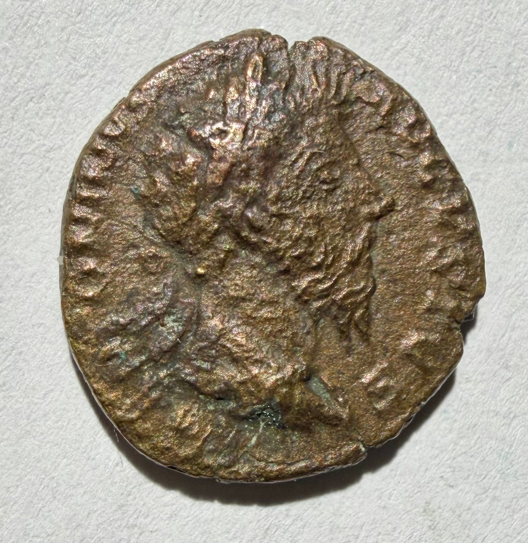 Marcus Aurelius ae 18, Bostra, Horned head of Zeus Ammon right