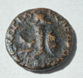 Nero, Quadrans, 62-68, Rome,Column bearing helmet; shield depicting a gorgoneion