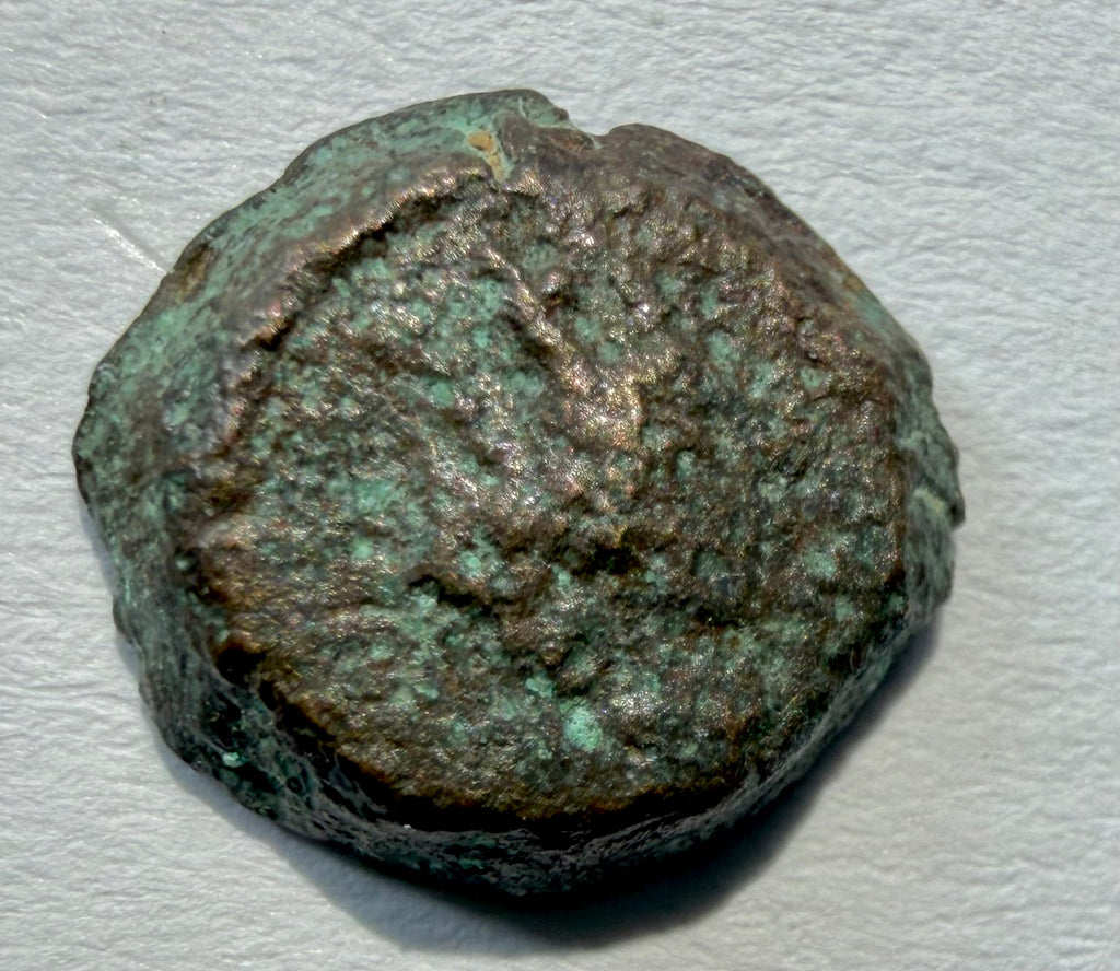 CYRENAICA 3rd c BCE .Ptolomy VII AE11. Turreted female bust-Caps of Dioscuri