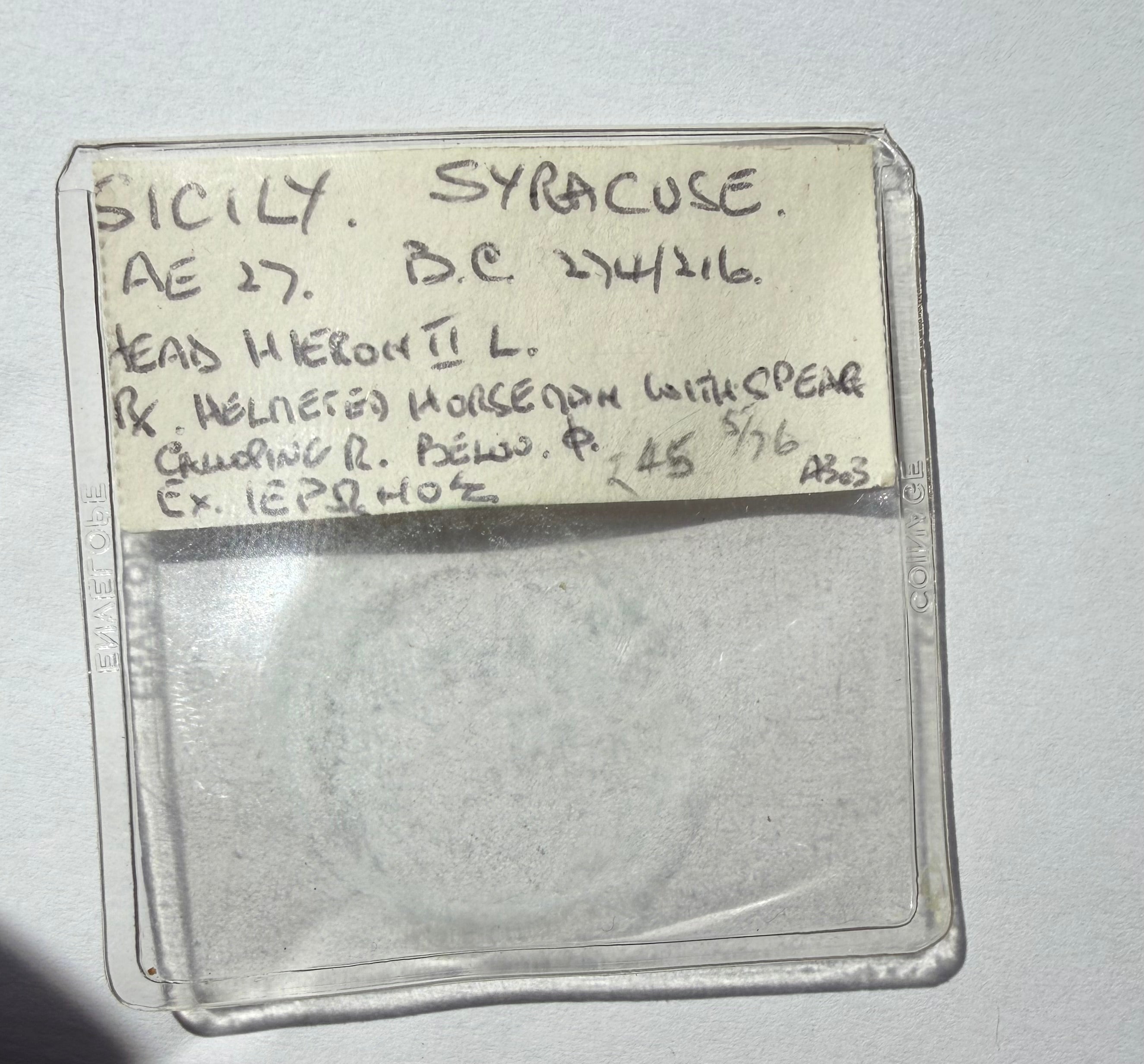 Sicily, Hieron II (274-216 BC), Hieron II , Syracuse, cavalryman riding horse