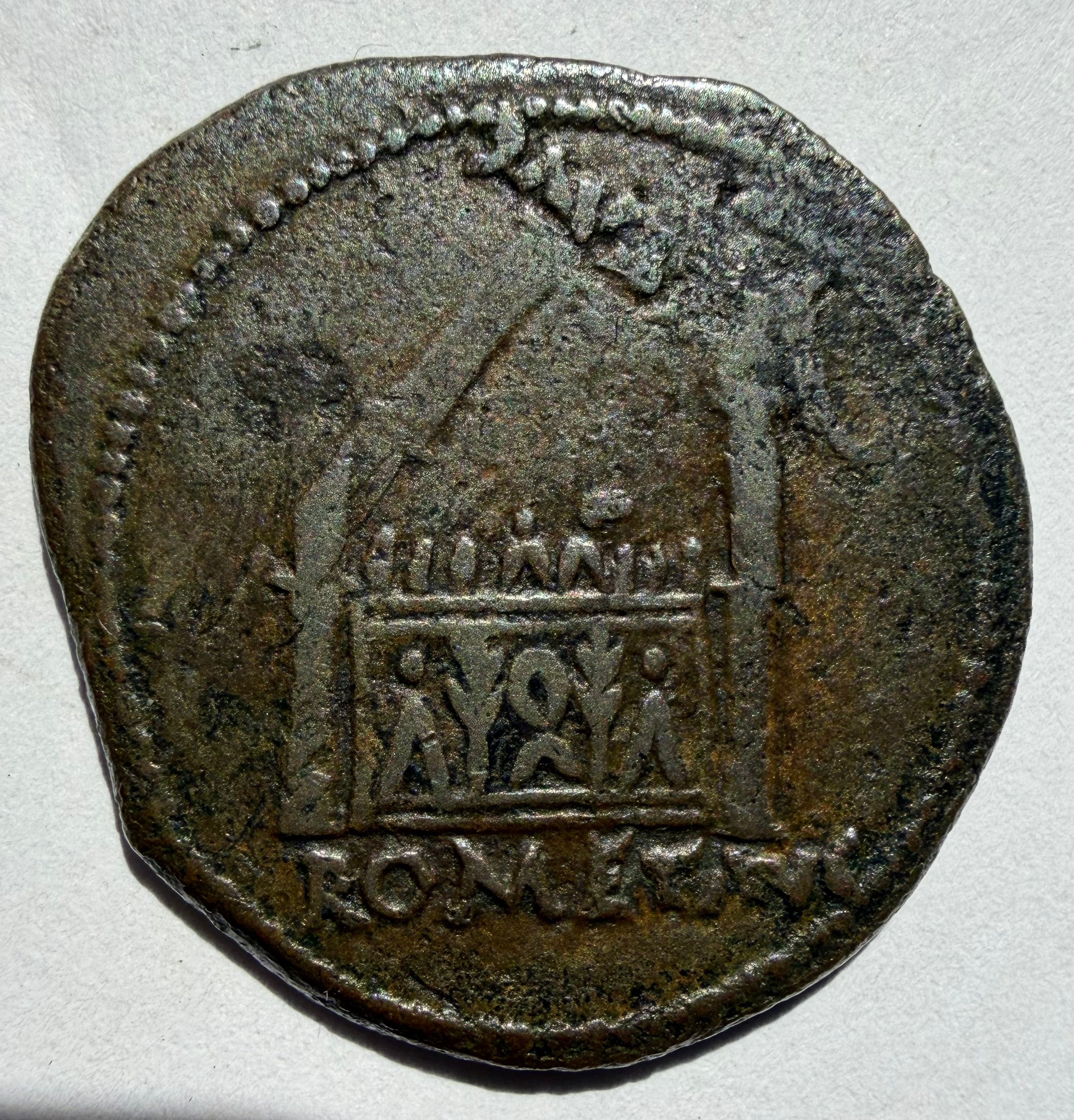 Tiberius as Altar of Lugdunum-high grade stable brown patina